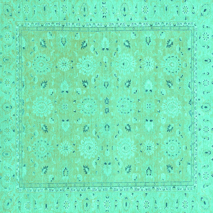 Square Abstract Turquoise Modern Rug, abs2786turq