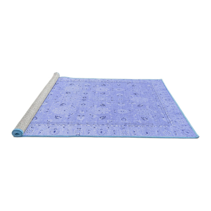 Sideview of Machine Washable Abstract Blue Modern Rug, wshabs2786blu