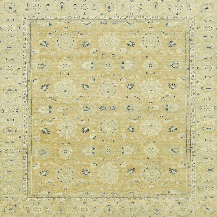Square Machine Washable Abstract Brown Gold Rug, wshabs2786