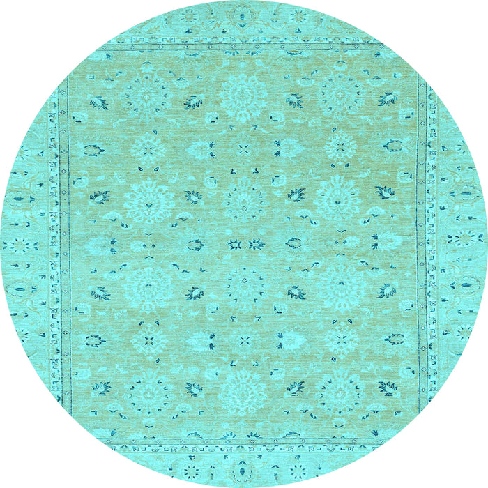 Round Abstract Light Blue Modern Rug, abs2786lblu
