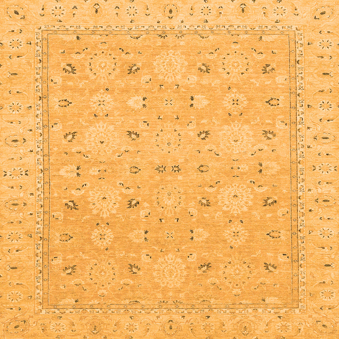 Square Machine Washable Abstract Orange Modern Area Rugs, wshabs2786org