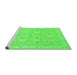 Sideview of Machine Washable Abstract Green Modern Area Rugs, wshabs2786grn