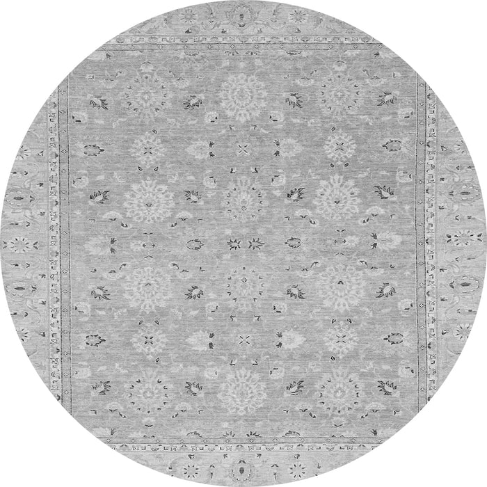 Round Abstract Gray Modern Rug, abs2786gry