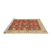 Sideview of Machine Washable Abstract Red Rug, wshabs2787