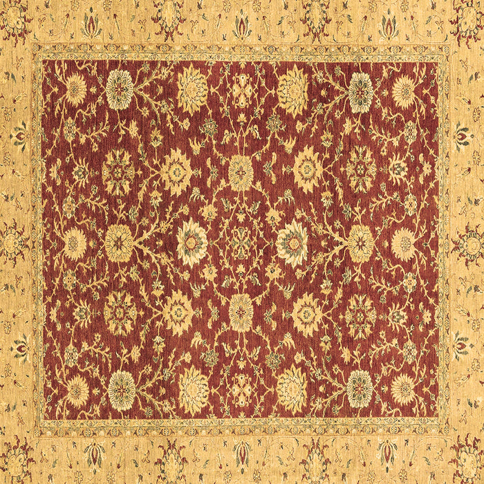 Square Oriental Brown Traditional Rug, abs2787brn