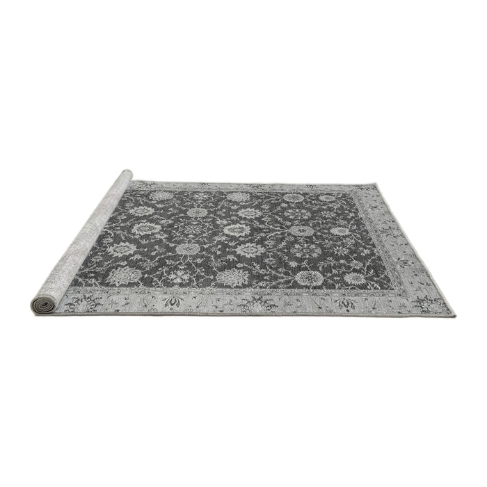 Sideview of Machine Washable Oriental Gray Traditional Rug, wshabs2787gry