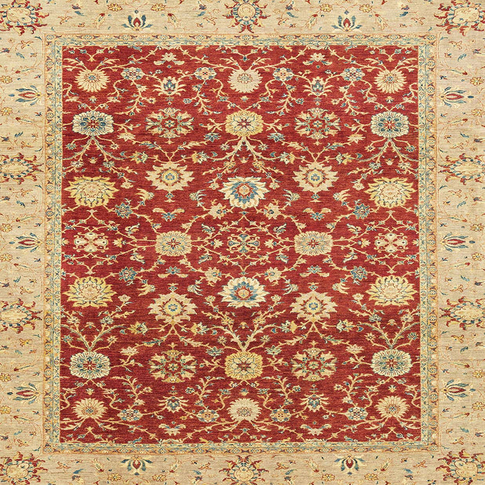 Square Machine Washable Abstract Red Rug, wshabs2787
