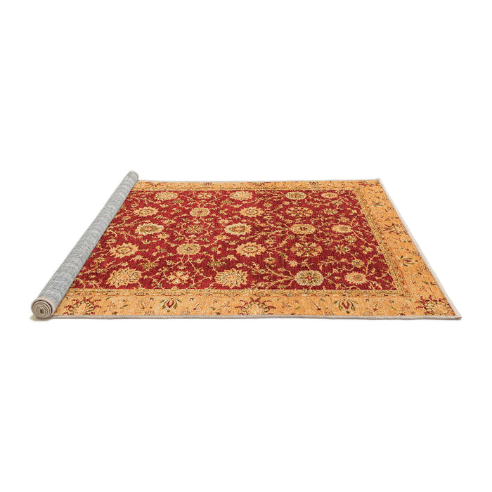 Sideview of Machine Washable Oriental Orange Traditional Area Rugs, wshabs2787org
