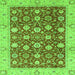 Square Oriental Green Traditional Rug, abs2787grn