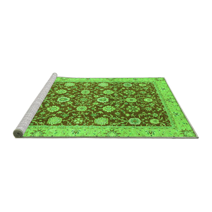 Sideview of Machine Washable Oriental Green Traditional Area Rugs, wshabs2787grn