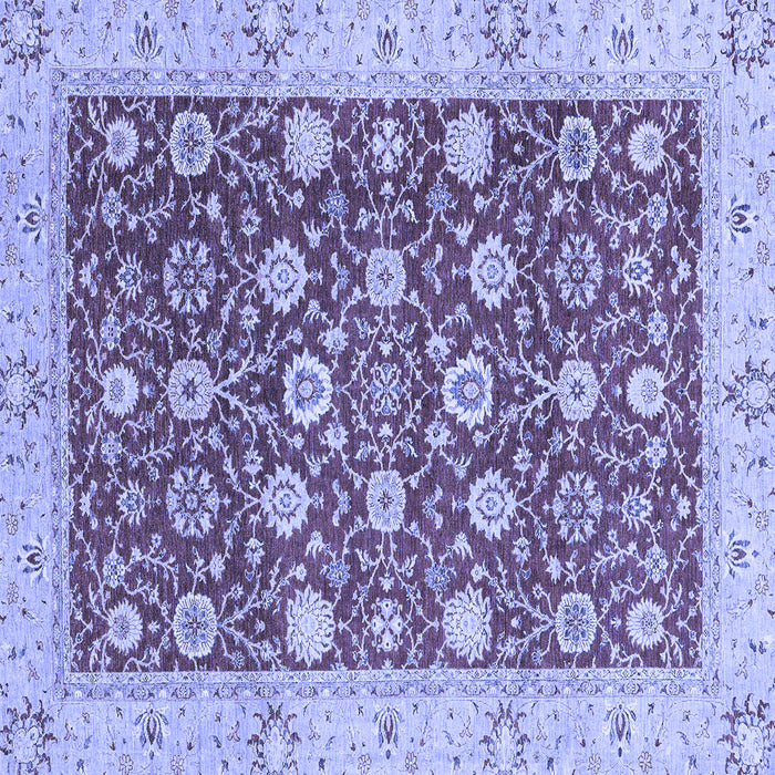 Square Machine Washable Oriental Blue Traditional Rug, wshabs2787blu