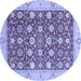 Round Oriental Blue Traditional Rug, abs2787blu