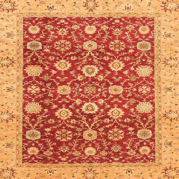 Square Oriental Orange Traditional Rug, abs2787org