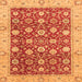 Square Oriental Orange Traditional Rug, abs2787org