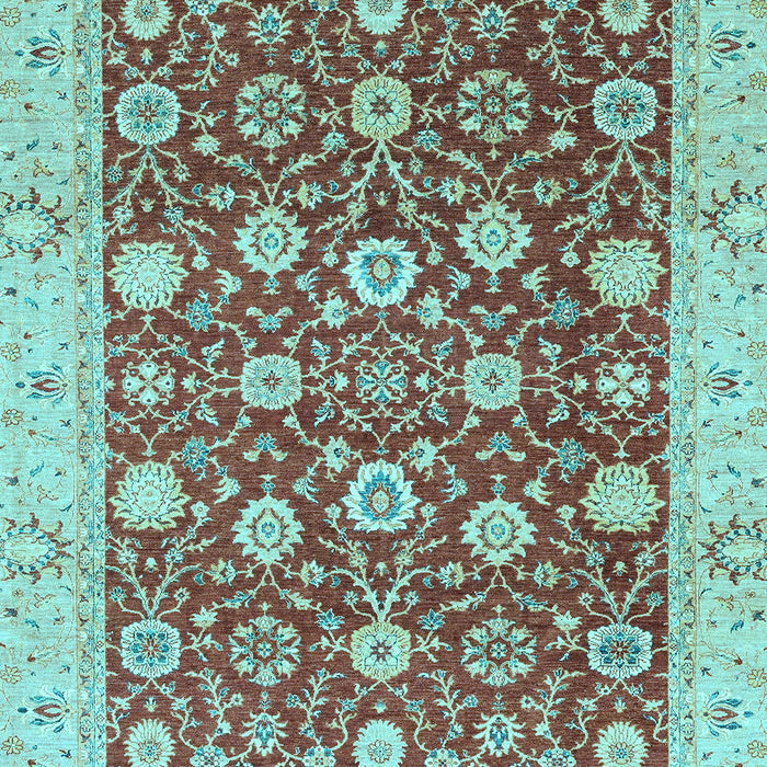 Machine Washable Oriental Light Blue Traditional Rug, wshabs2787lblu