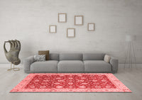 Machine Washable Oriental Red Traditional Rug, wshabs2787red