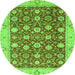 Round Oriental Green Traditional Rug, abs2787grn