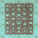 Square Oriental Light Blue Traditional Rug, abs2787lblu