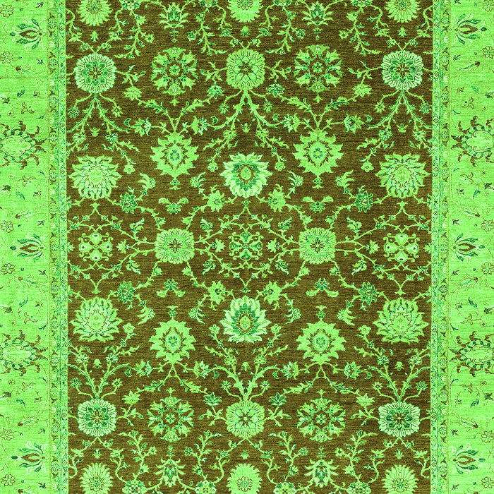 Machine Washable Oriental Green Traditional Area Rugs, wshabs2787grn