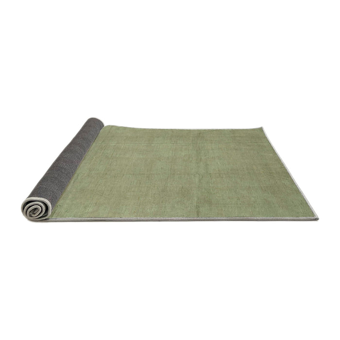 Sideview of Abstract Copper Green Modern Rug, abs2788