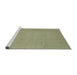 Sideview of Machine Washable Abstract Brass Green Rug, wshabs2788