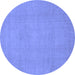 Round Machine Washable Abstract Blue Modern Rug, wshabs2788blu