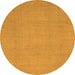 Round Machine Washable Abstract Orange Modern Area Rugs, wshabs2788org