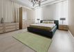 Abstract Copper Green Modern Rug in a Bedroom, abs2788