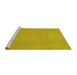 Sideview of Machine Washable Abstract Yellow Modern Rug, wshabs2788yw