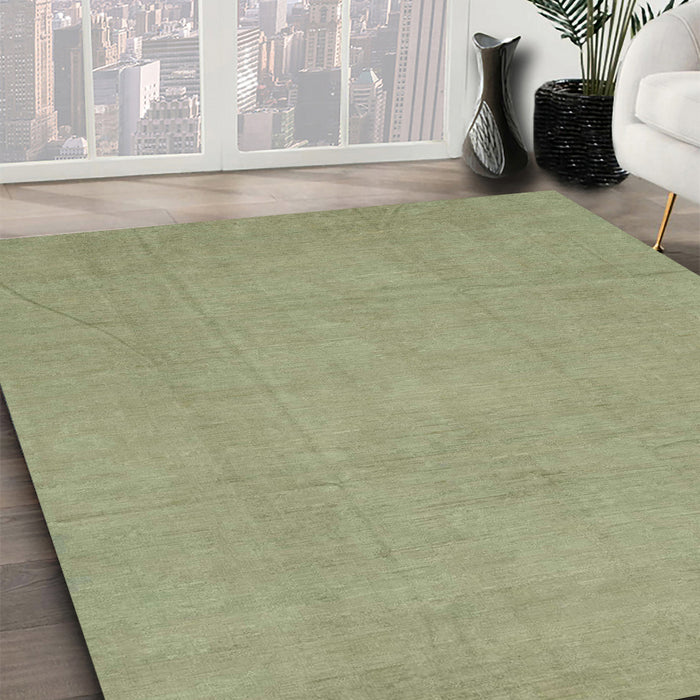 Abstract Copper Green Modern Rug in Family Room, abs2788