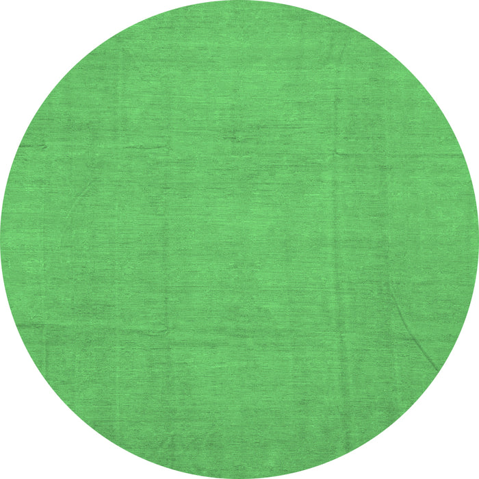 Round Abstract Emerald Green Modern Rug, abs2788emgrn