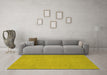 Machine Washable Abstract Yellow Modern Rug in a Living Room, wshabs2788yw