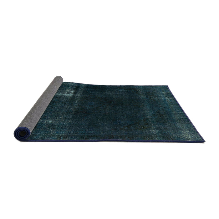 Sideview of Abstract Dark Blue Grey Blue Persian Rug, abs2789