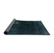 Sideview of Abstract Dark Blue Grey Blue Persian Rug, abs2789