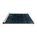 Sideview of Machine Washable Abstract Dark Blue Grey Blue Rug, wshabs2789
