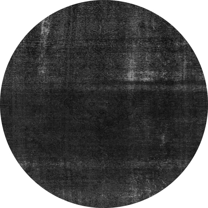 Round Machine Washable Persian Gray Bohemian Rug, wshabs2789gry