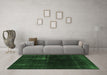 Machine Washable Persian Emerald Green Bohemian Area Rugs in a Living Room,, wshabs2789emgrn