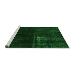 Sideview of Machine Washable Persian Green Bohemian Area Rugs, wshabs2789grn
