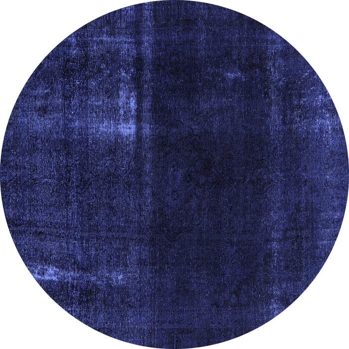 Round Persian Blue Bohemian Rug, abs2789blu