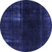 Round Persian Blue Bohemian Rug, abs2789blu