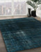 Machine Washable Abstract Dark Blue Grey Blue Rug in a Family Room, wshabs2789
