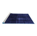 Sideview of Machine Washable Persian Blue Bohemian Rug, wshabs2789blu