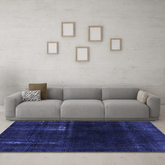 Machine Washable Persian Blue Bohemian Rug in a Living Room, wshabs2789blu