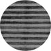 Round Machine Washable Oriental Gray Modern Rug, wshabs278gry