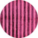 Round Machine Washable Oriental Pink Modern Rug, wshabs278pnk