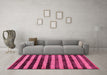 Machine Washable Oriental Pink Modern Rug in a Living Room, wshabs278pnk