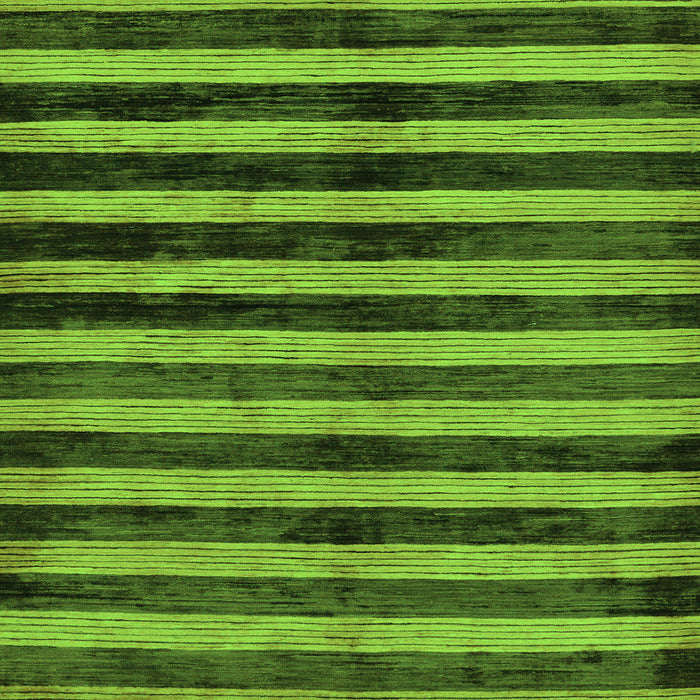 Square Machine Washable Oriental Green Modern Area Rugs, wshabs278grn