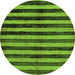 Round Oriental Green Modern Rug, abs278grn