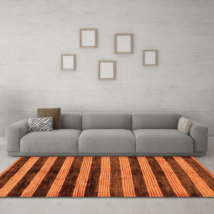 Machine Washable Oriental Orange Modern Area Rugs in a Living Room, wshabs278org