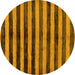 Round Machine Washable Oriental Yellow Modern Rug, wshabs278yw